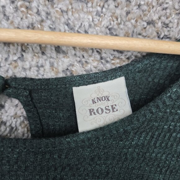 Knox Rose Top Womens Medium Green Knit  Have Accent Sleeve Casual‎ Ladies - Picture 6 of 7